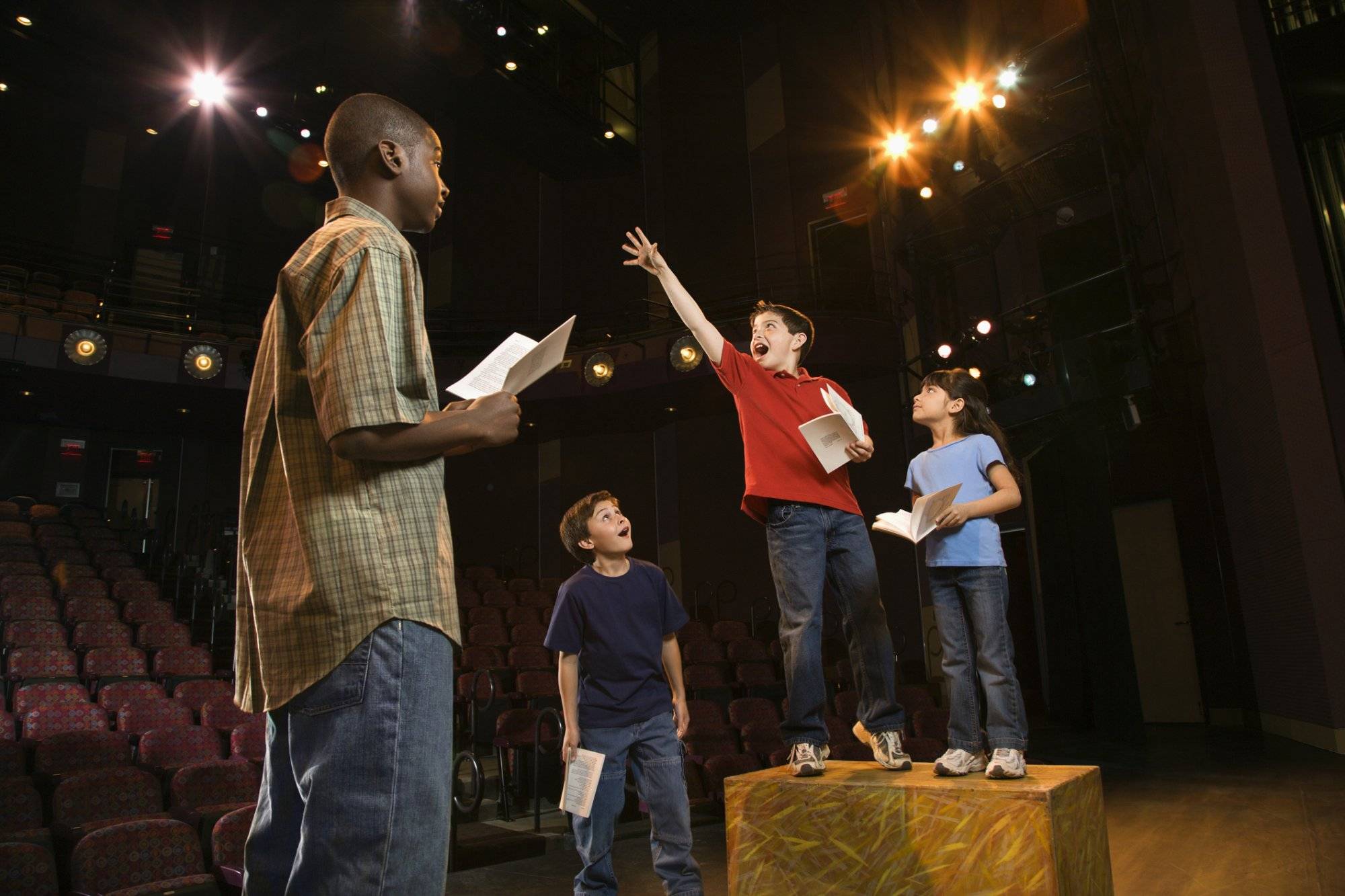 Students practicing a play Students practicing a play