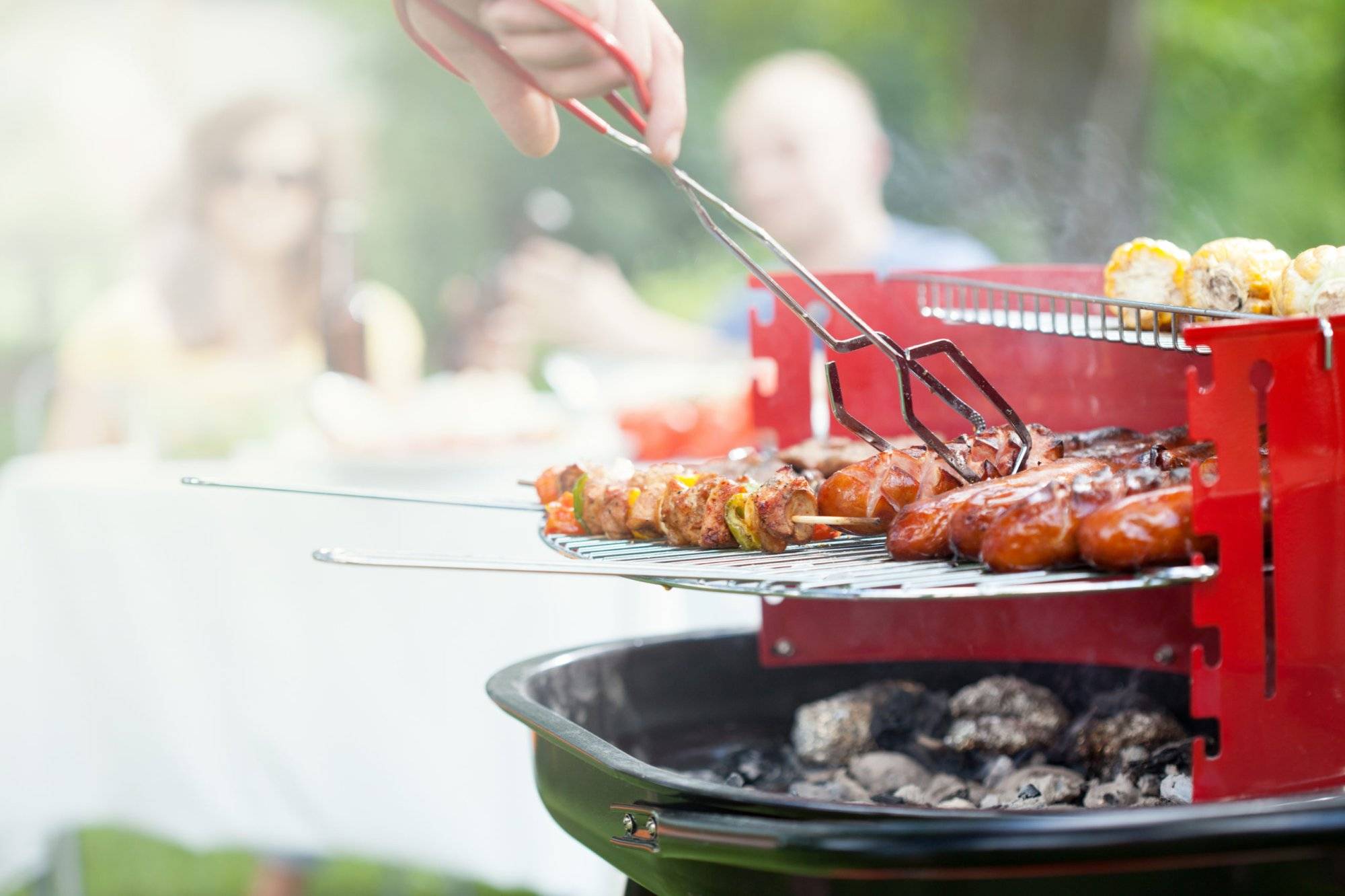 Grilling in a garden